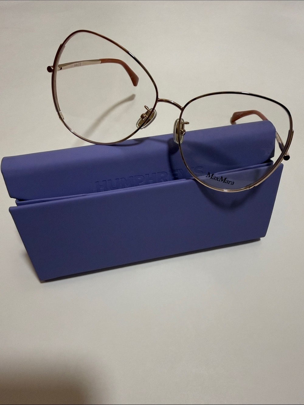 NWOT MaxMara MM5001-H Gold Round oversized Wireframe Optical Eyeglasses